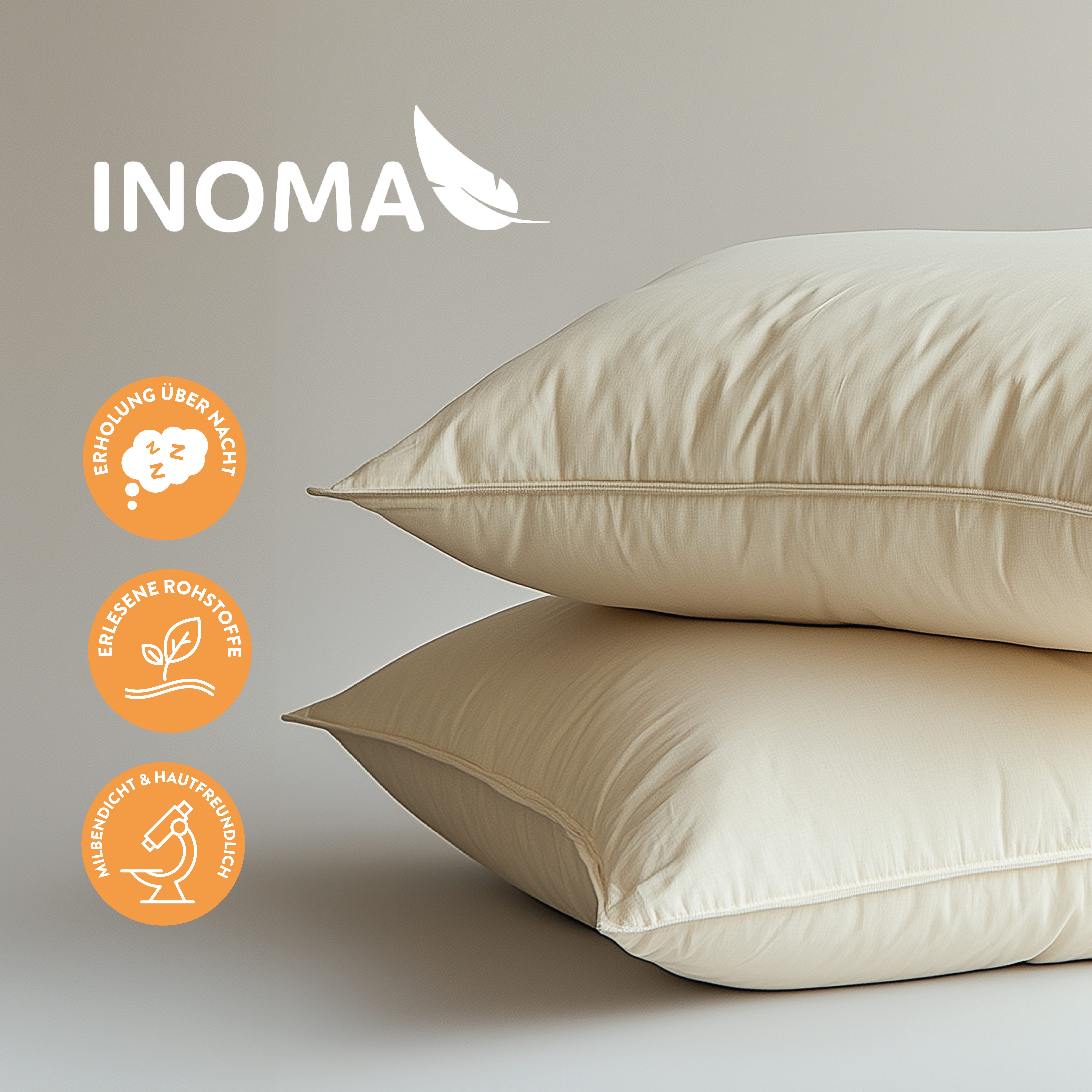 INOMA Federkopfkissen INOMA Wellness-Kissen CAPRI – 80x80 cm - Made in Germ günstig online kaufen