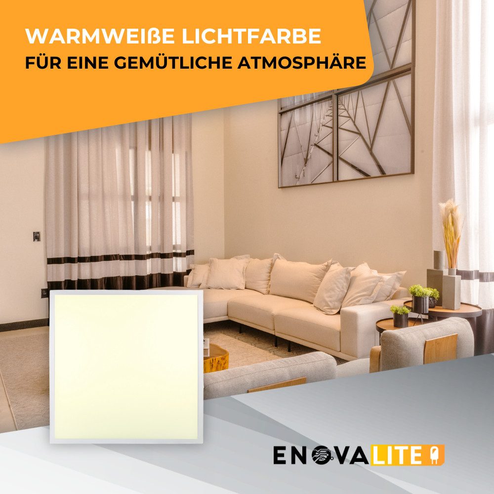 ENOVALITE LED Rasterleuchte ENOVALITE LED Panel 36 W 3000 K warmweiß, LED fest integriert, Warmweiß