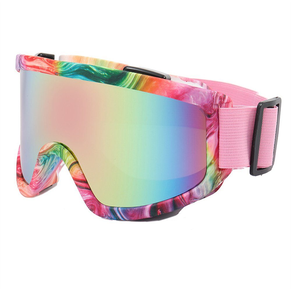 Rouemi Skibrille Erwachsene Skibrille,winddichte Outdoor-Skibrille für den Bergsport Rosa