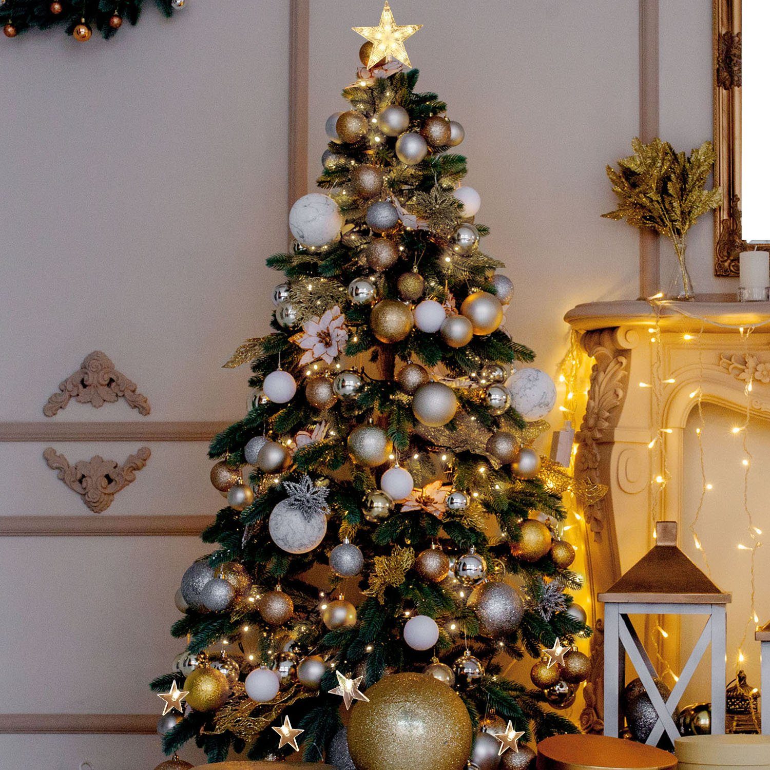 Salcar LED-Lichterkette LED Lichterkette Weihnachtsbaumspitze Stern Weihnac günstig online kaufen