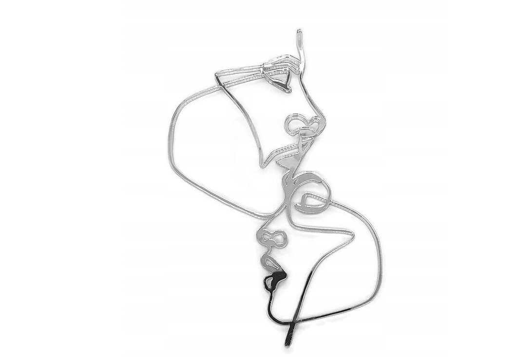 Festivalartikel Tortenstecker Eleganter Torten-Topper mit linearen Gesichtern - Gold/Silber