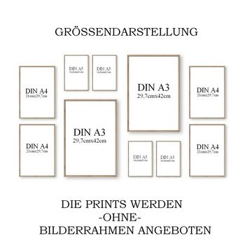 homestyle-accessoires Poster Bilder Set Wandbilder FAMILY LOT OF LOVE A3/A4/A5, (10 St), Ohne Bilderrahmen