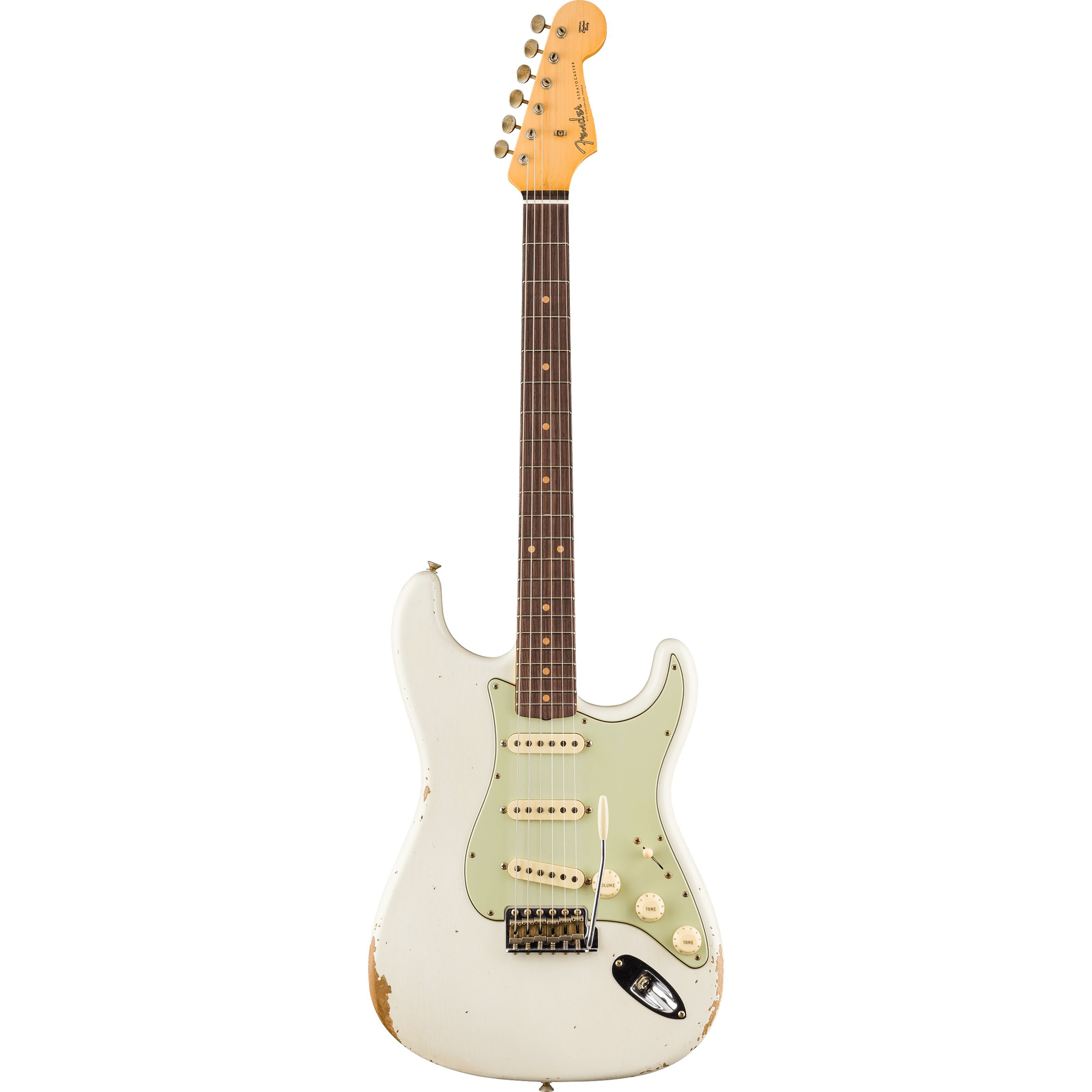 Fender E-Gitarre, 1962 Stratocaster Relic Aged Olympic White - Custom E-Gitarre