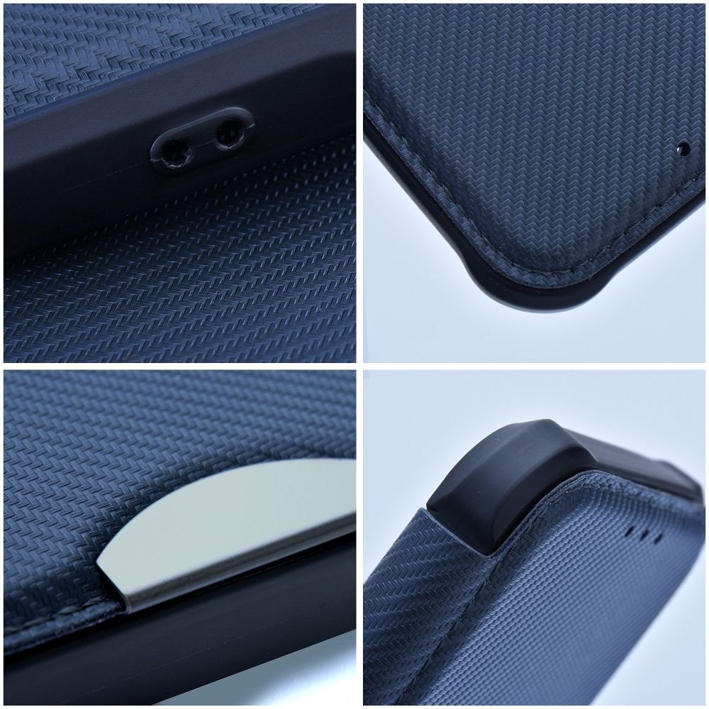 cofi1453 Smartphone-Hülle Handy Tasche "Razor" Buchtasche Hülle Magnet Carbon-Cover