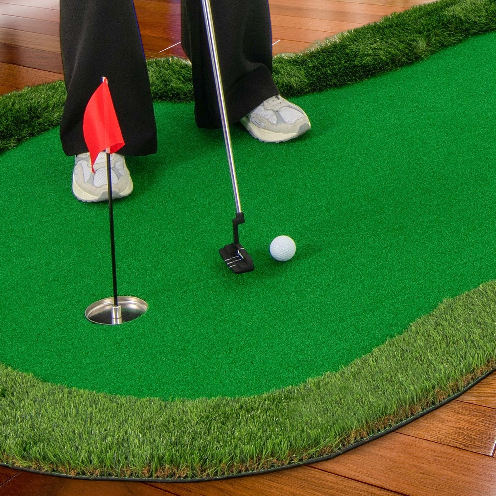 COSTWAY Puttingmatte (1-St), Professionelle Golf-Übungsmatte, 300 x 150cm