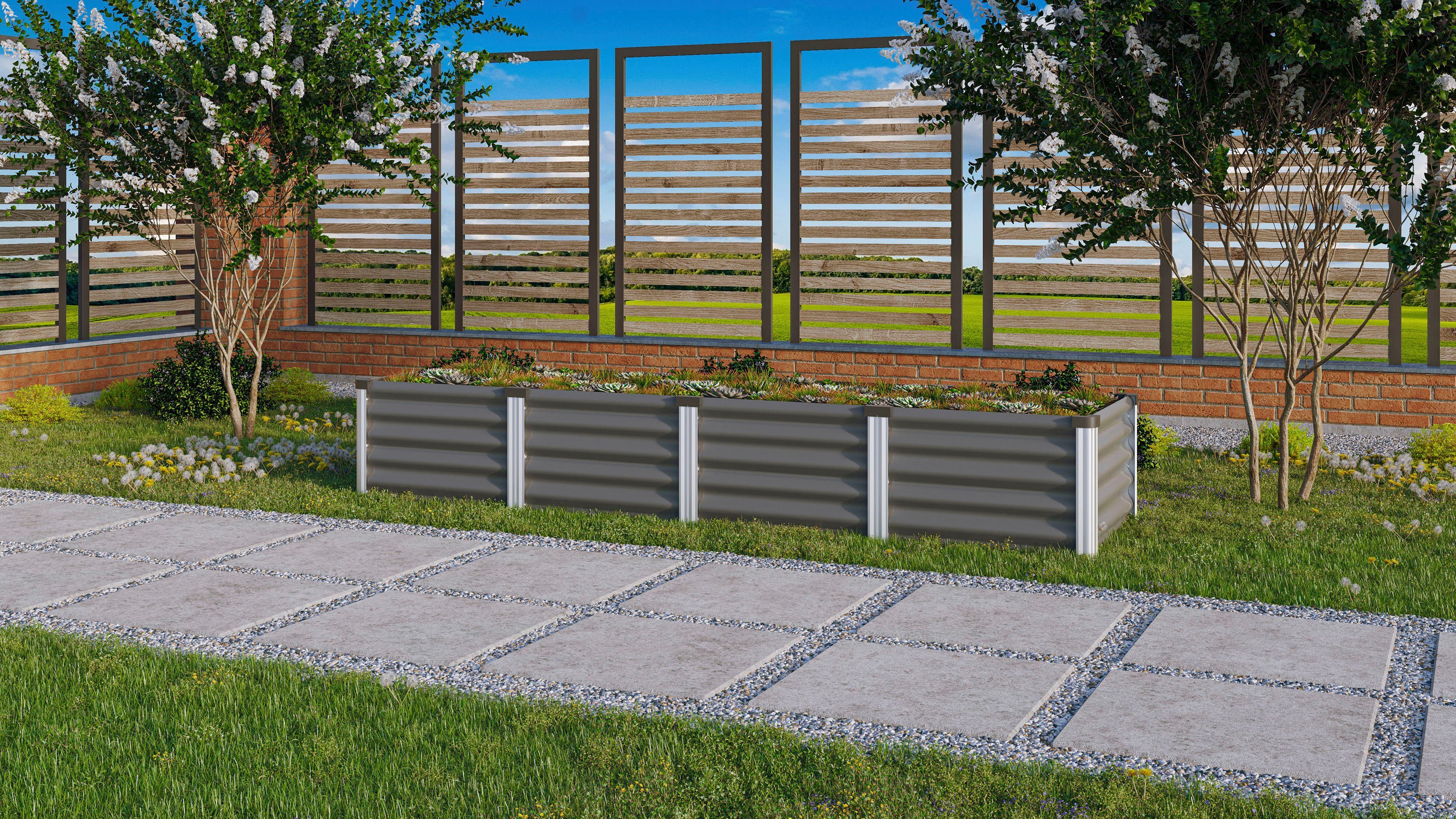 Vitavia Hochbeet Meta In&Out 401 L, BxTxH: 65x245x40 cm, granit/ alu