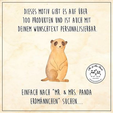 Mr. & Mrs. Panda Handtuch Erdmännchen - Grau Pastell - Geschenk, Kinder Handtuch, Wildtiere, Ro, (1-St), Allseitig umsäumt