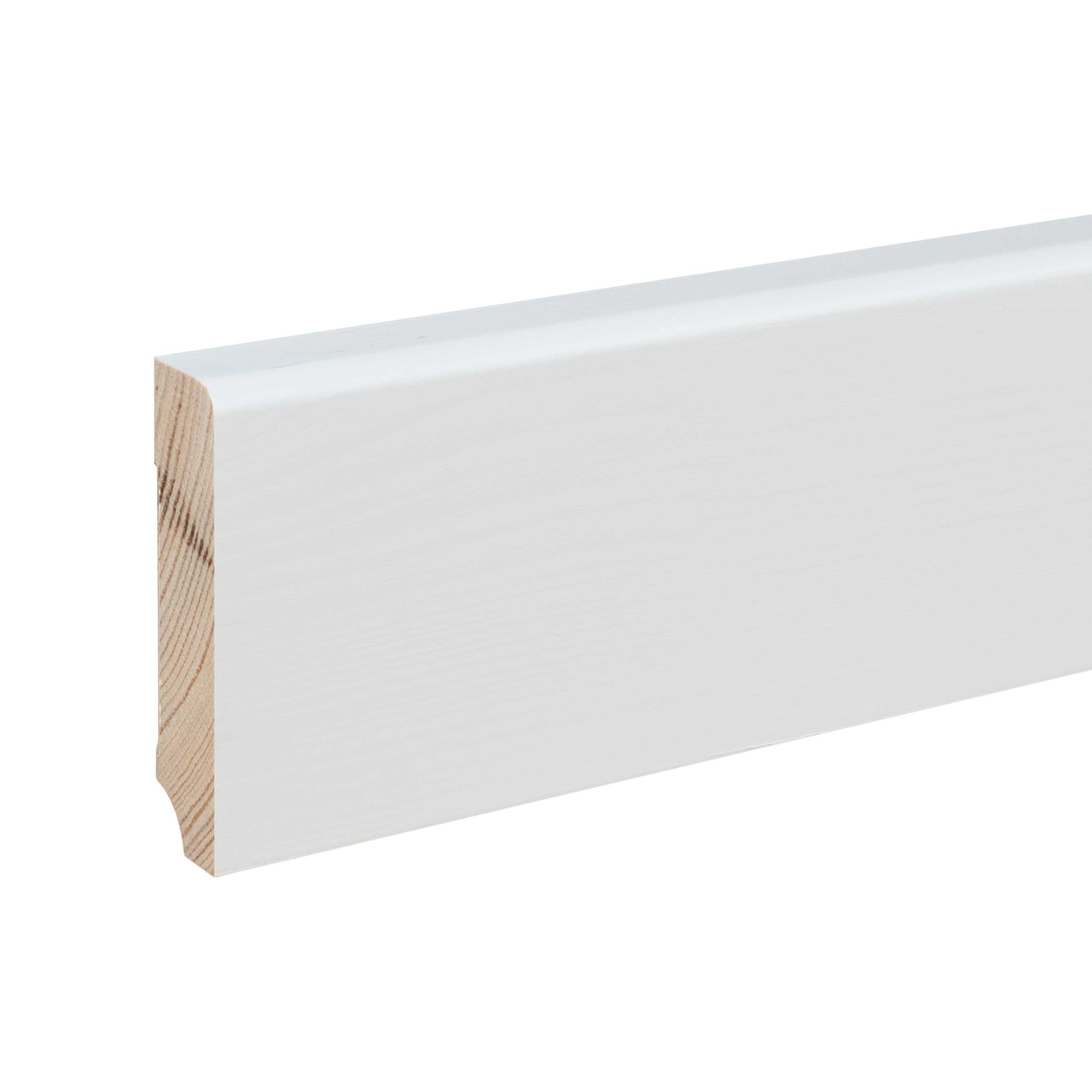 PROVISTON Sockelleiste 19 x 80 x 2400 mm Fußleiste Massivholz Weiß by PROVISTON, L: 240 cm, 1-St.