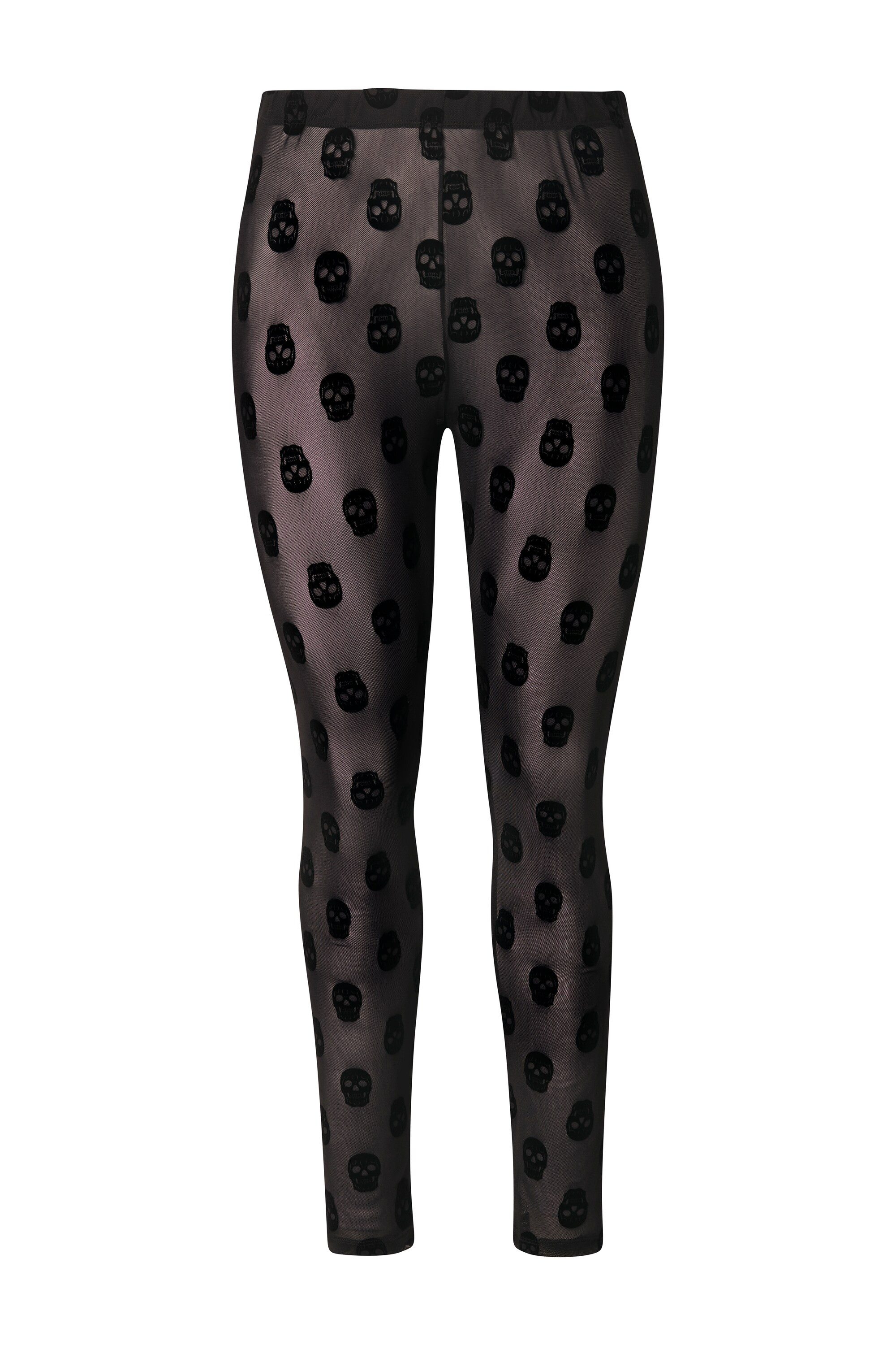 Ulla Popken Feinstrumpfhose Strumpf-Leggings Totenköpfe Mesh günstig online kaufen