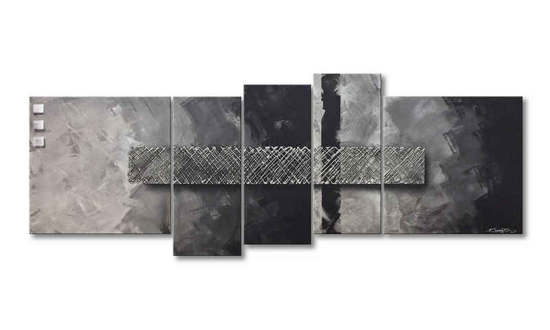 WandbilderXXL XXL-Wandbild Broken Fog 210 x 80 cm, Abstraktes Gemälde, handgemaltes Unikat