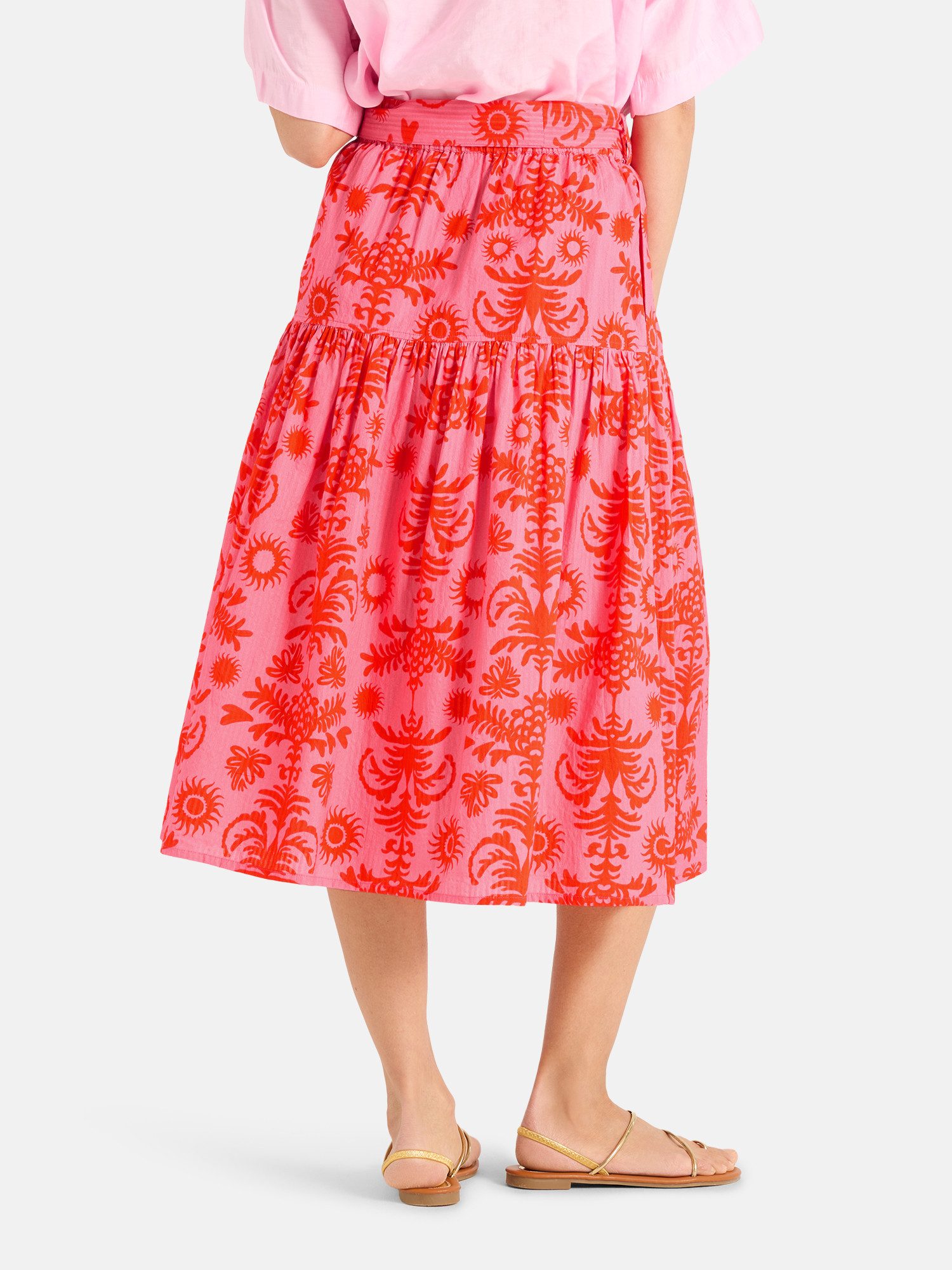 Lieblingsstück Midirock BettyL mit Allover-Print und Bindegürtel