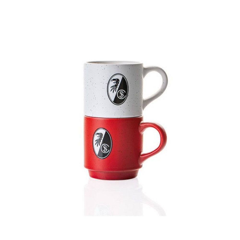 SC Freiburg Becher SC Freiburg Stapeltasse 2er Set, Keramik