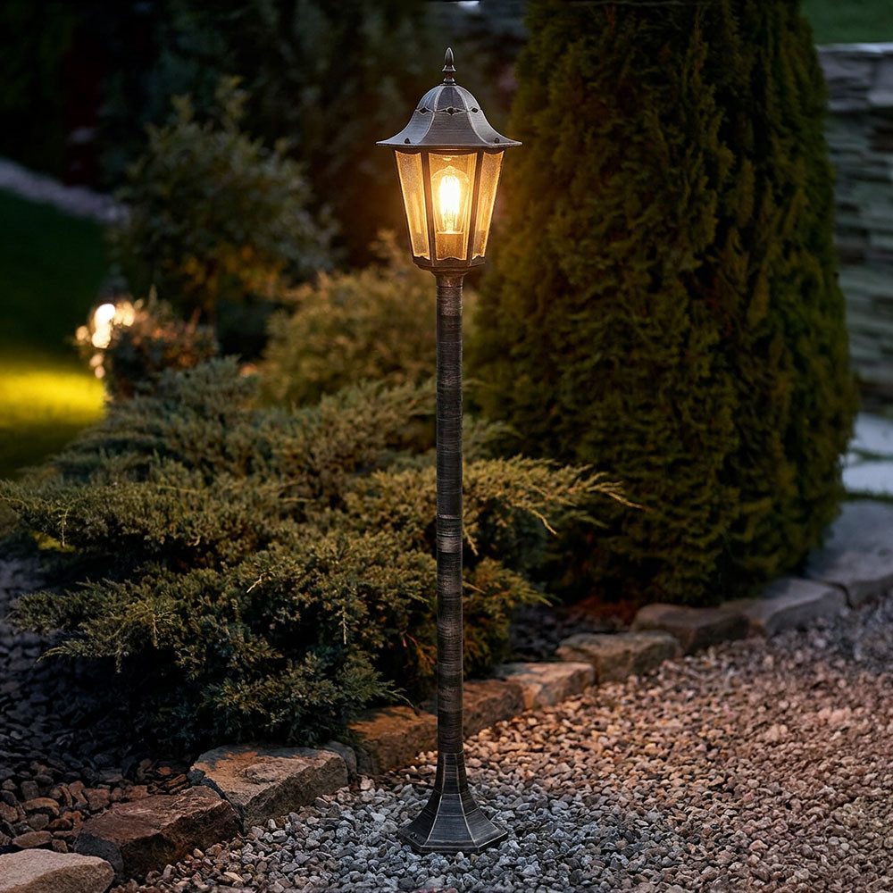 Harms Import Außen-Stehlampe, Leuchtmittel nicht inklusive, Außenstehleuchte Aluminium Bronze NORDERNEY 1-flammig E27 IP44 H 122cm