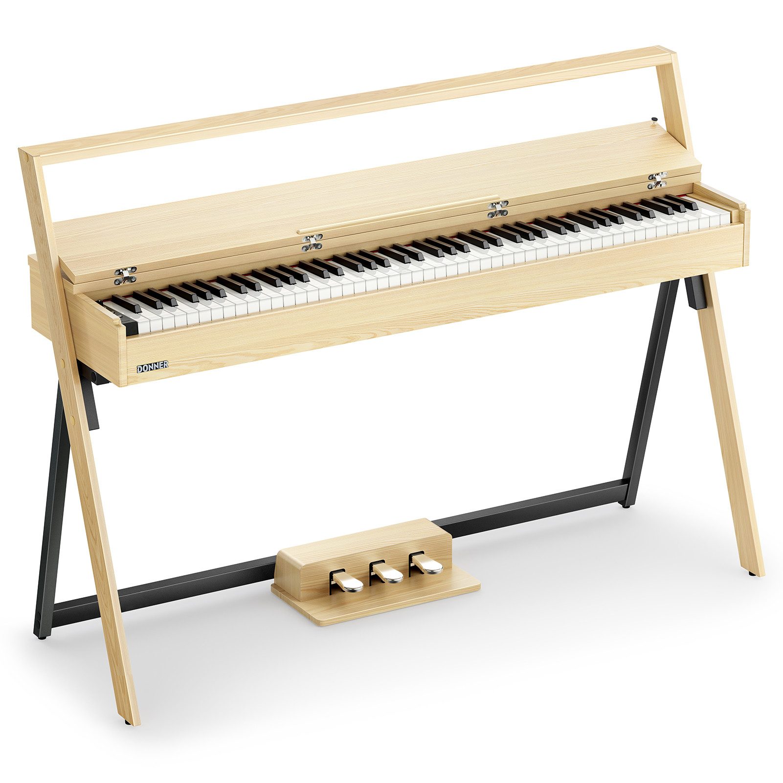 Donner Digitalpiano E-Piano Hammermechanik 88 Tasten gewichtete Klavier OURA S300 (Set), Dual-Bluetooth (MIDI+AUDIO),3-Pedal-Halbpedal-Funktion