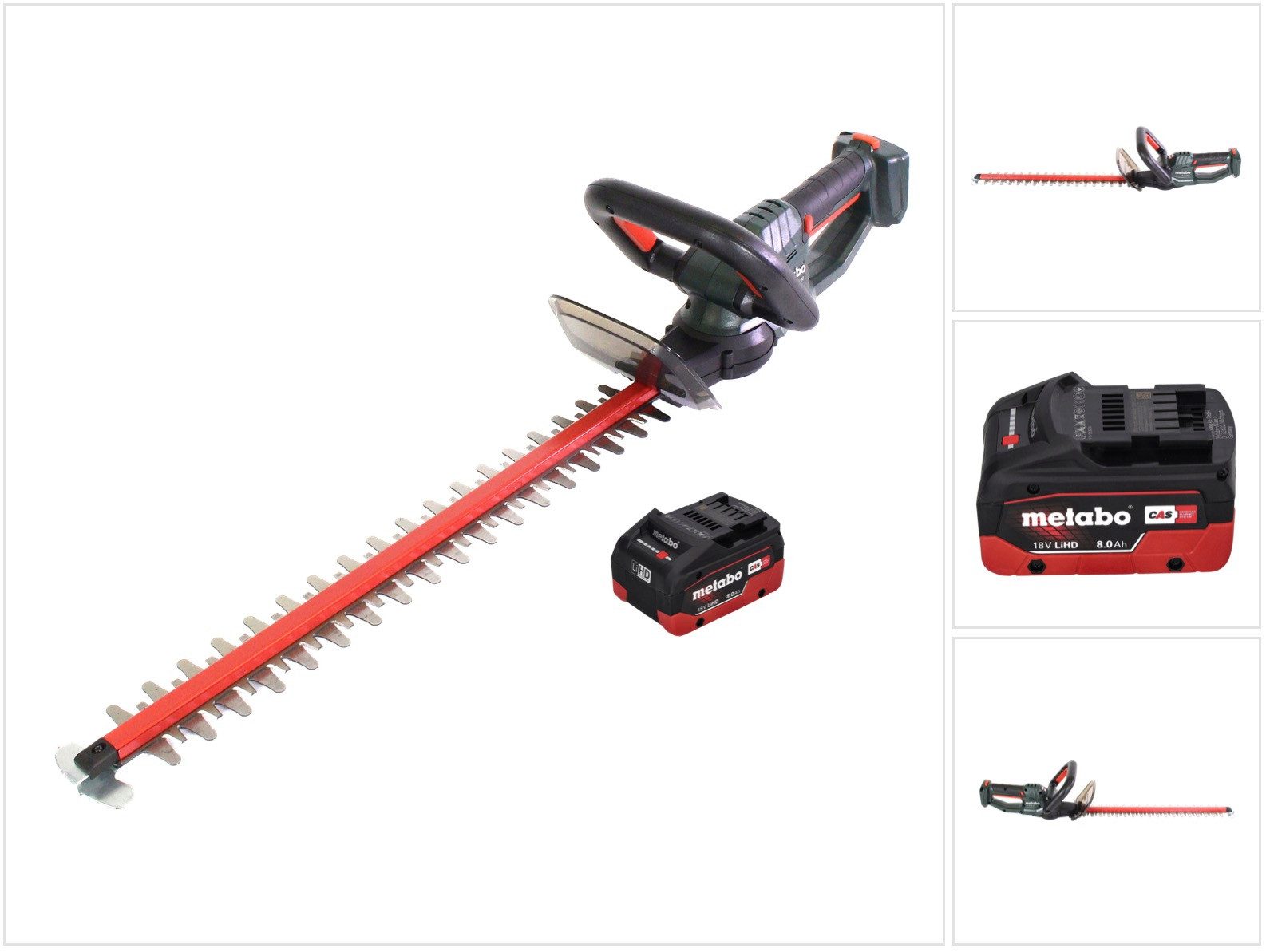 metabo Akku-Heckenschere HS 18 LTX 45 Akku Heckenschere 18 V 43 cm + 1x Akku 8,0 Ah - ohne Lad