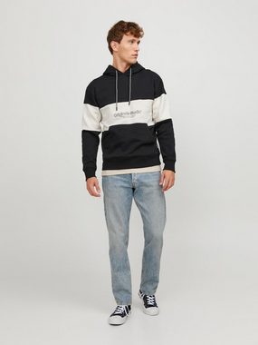 Jack & Jones Sweatshirt Design Kapuzenpullover Hoodie mit Bauchtasche JORLAKEWOOD 6542 in Schwarz