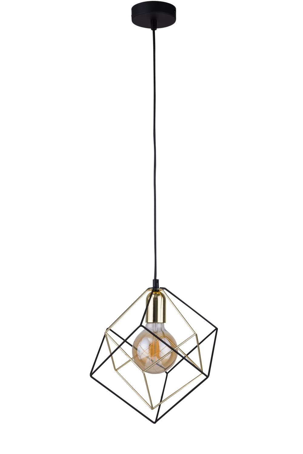 Licht-Erlebnisse Pendelleuchte DUJAL, ohne Leuchtmittel, Hängelampe Modern Metall in Schwarz Gold E27 Würfel Esstisch. Reduzierter Preis € 34,99. Unverbindliche Preisempfehlung € 58,95