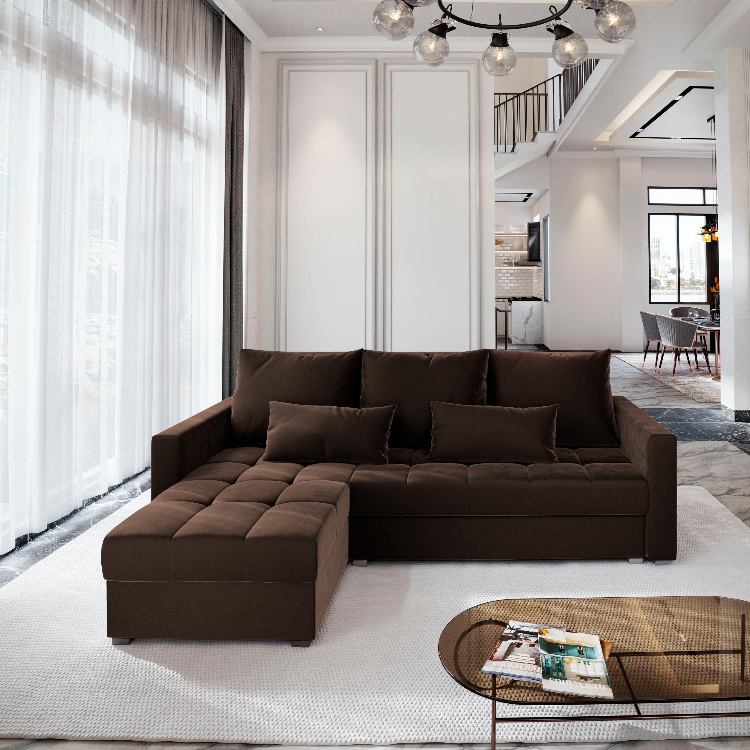 Masseno Ecksofa KOS PIK mit Schlaffunktion L-Form, Sofa mit Bettkasten