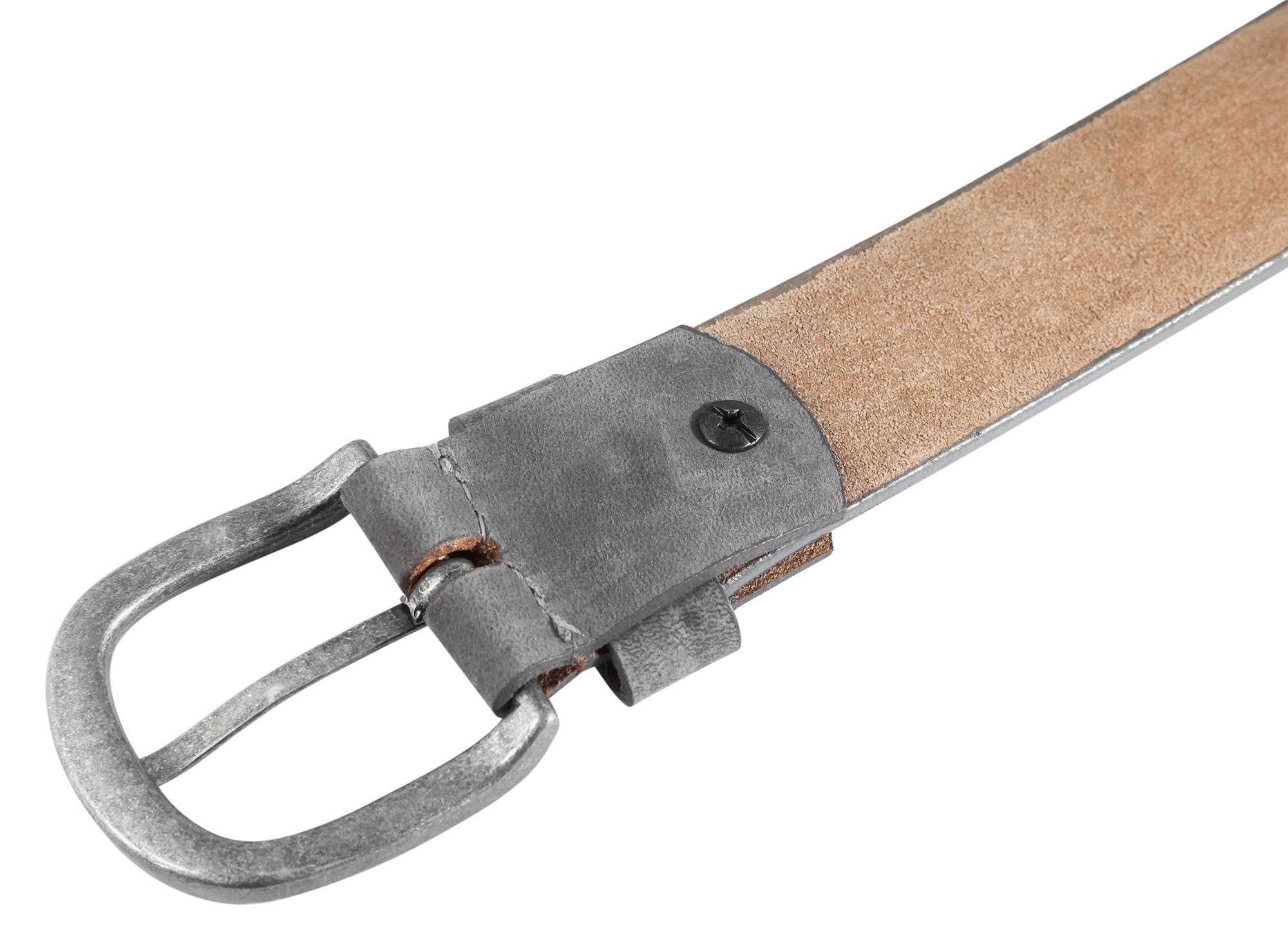 Leonardo Verrelli Ledergürtel hochwertiges Echt Leder, grau, 75 cm - 135 cm (Bundweite) Damen GÃ¼rtel