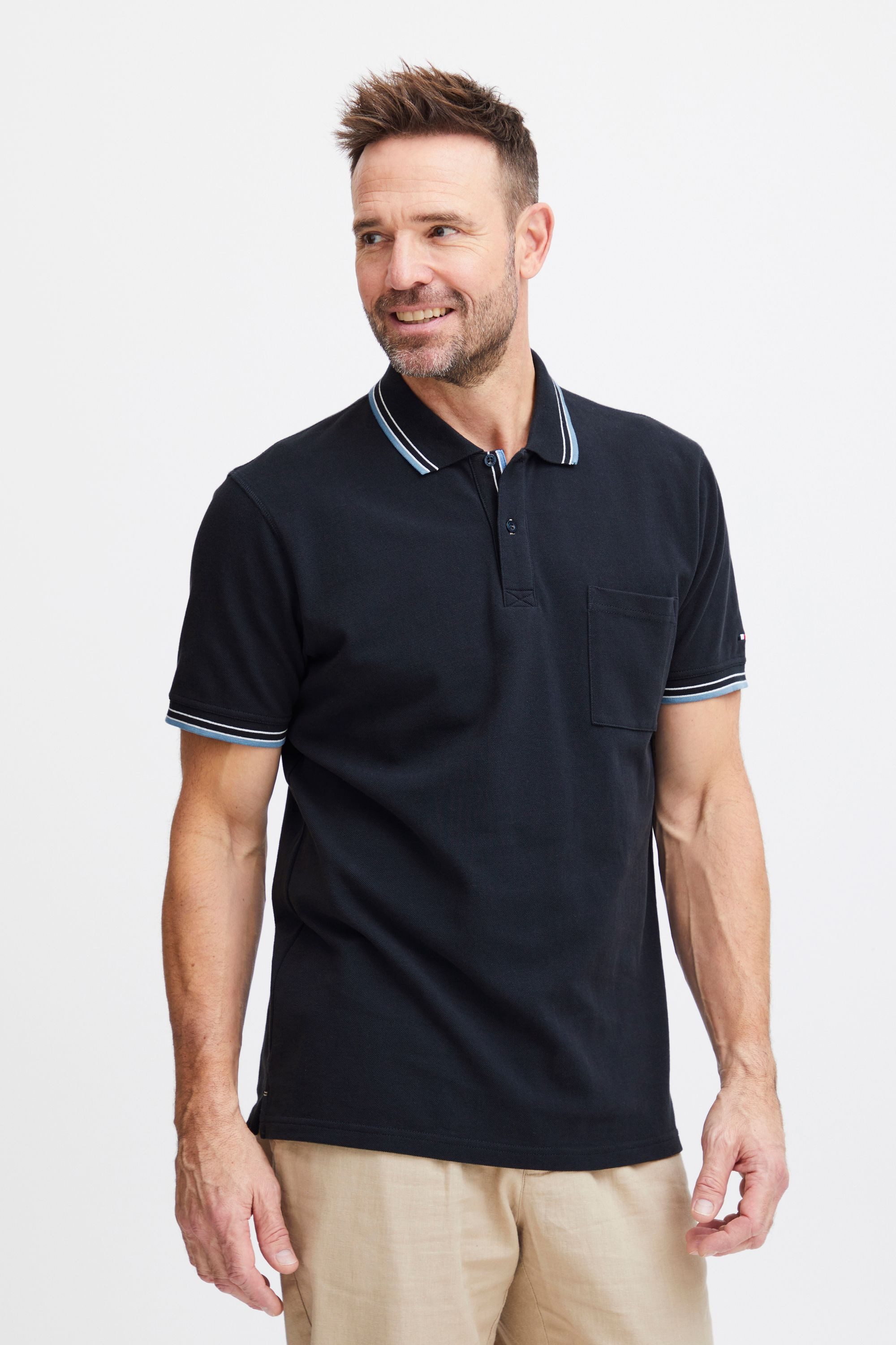 FQ1924 Poloshirt FQPeter Basic Poloshirt mit Brusttasche