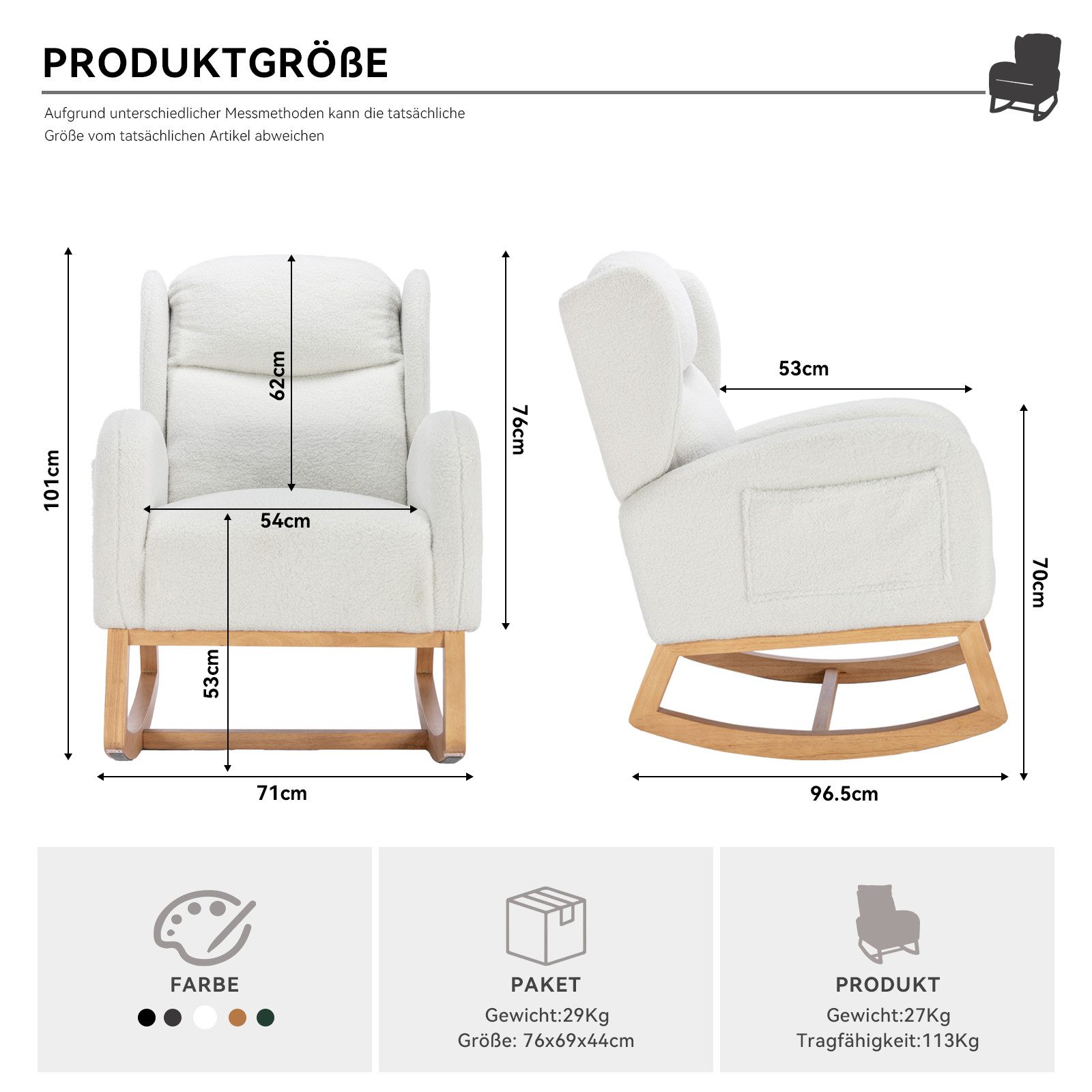 IDEASY Ohrensessel Warmer Schaukelstuhl, Sessel Wohnzimmer, günstig online kaufen