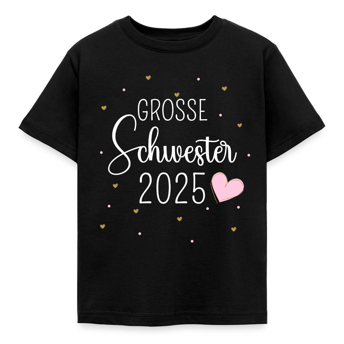 T-Shirt Große Schwester 2025 Mit Herzchen Kinder T-Shirt