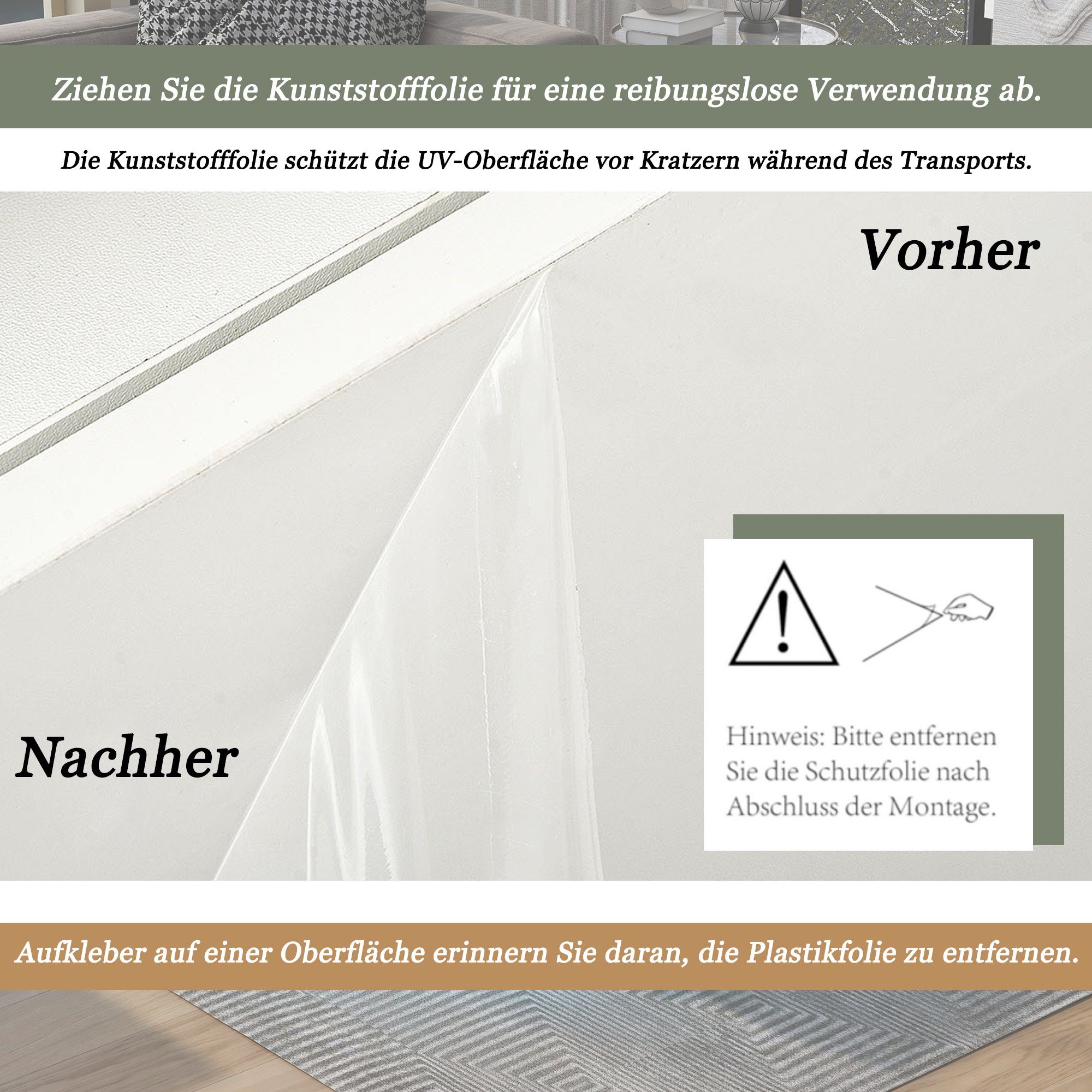 Merax Couchtisch Hochglanz Sofatisch mit LED-Beleuchtung (1-St., 70x70x36 cm), Wohnzimmertisch Quadratischer Beistelltisch mit 360° Drehplatte