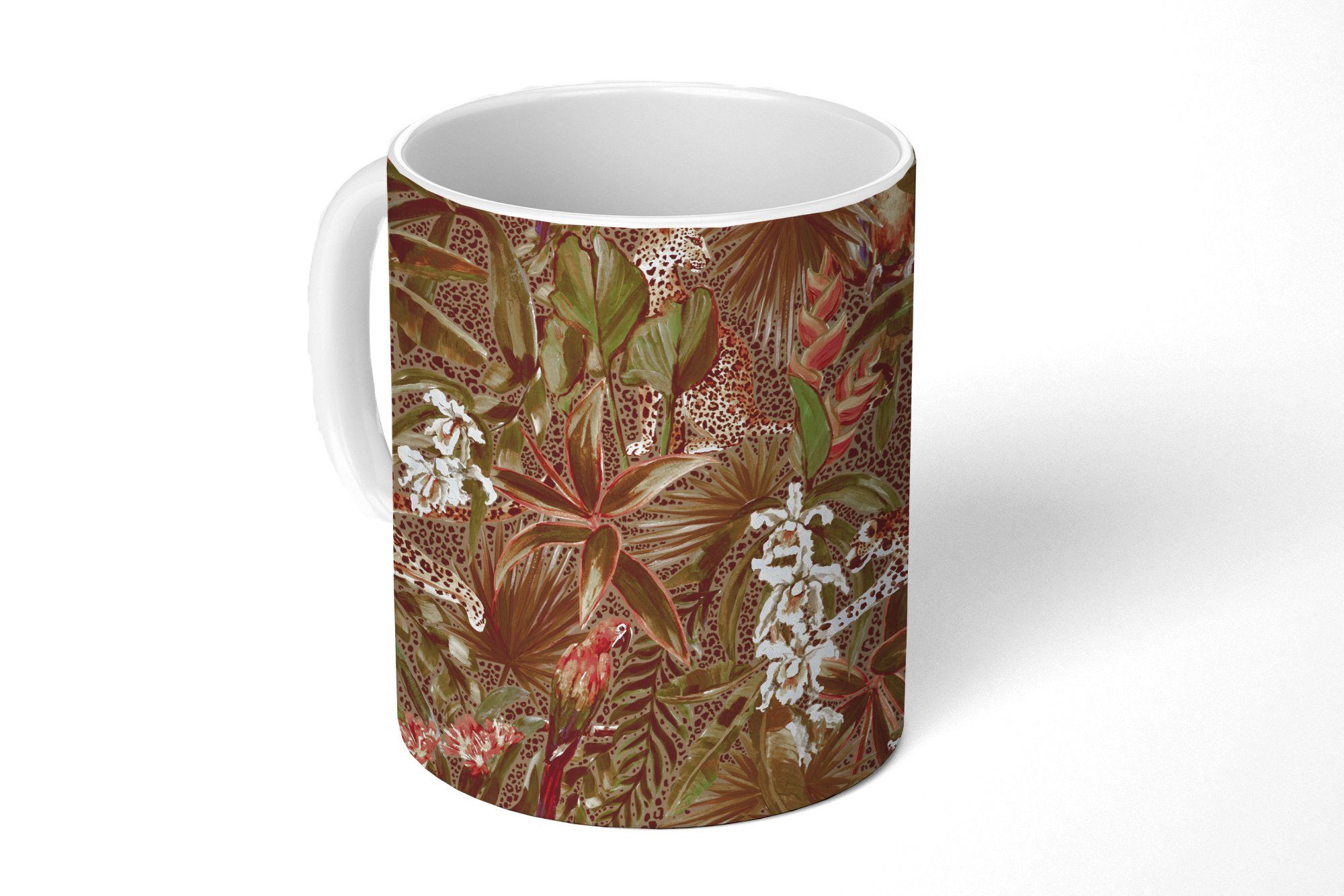 MuchoWow Tasse Vintage - Natur - Dschungel - Muster, Keramik, Kaffeetassen, Teetasse, Becher, Teetasse, Geschenk