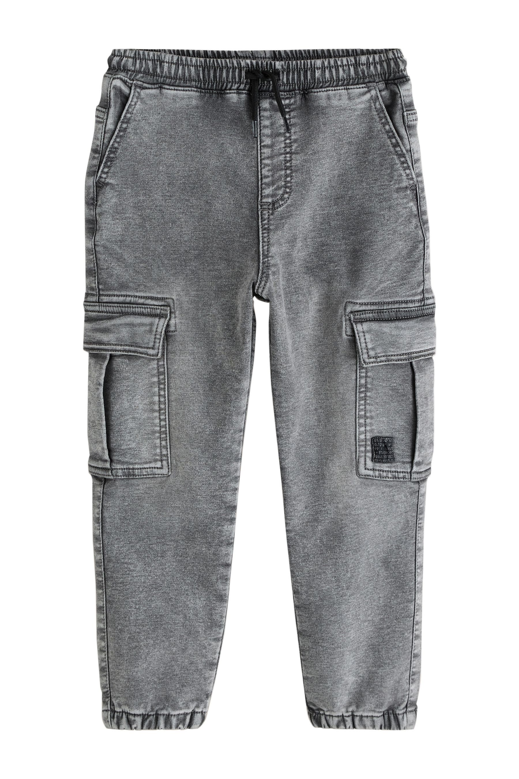 Dehnbund-Jeans Cargo-Jeans mit Taschen und Elastikbund, 2er-Pack