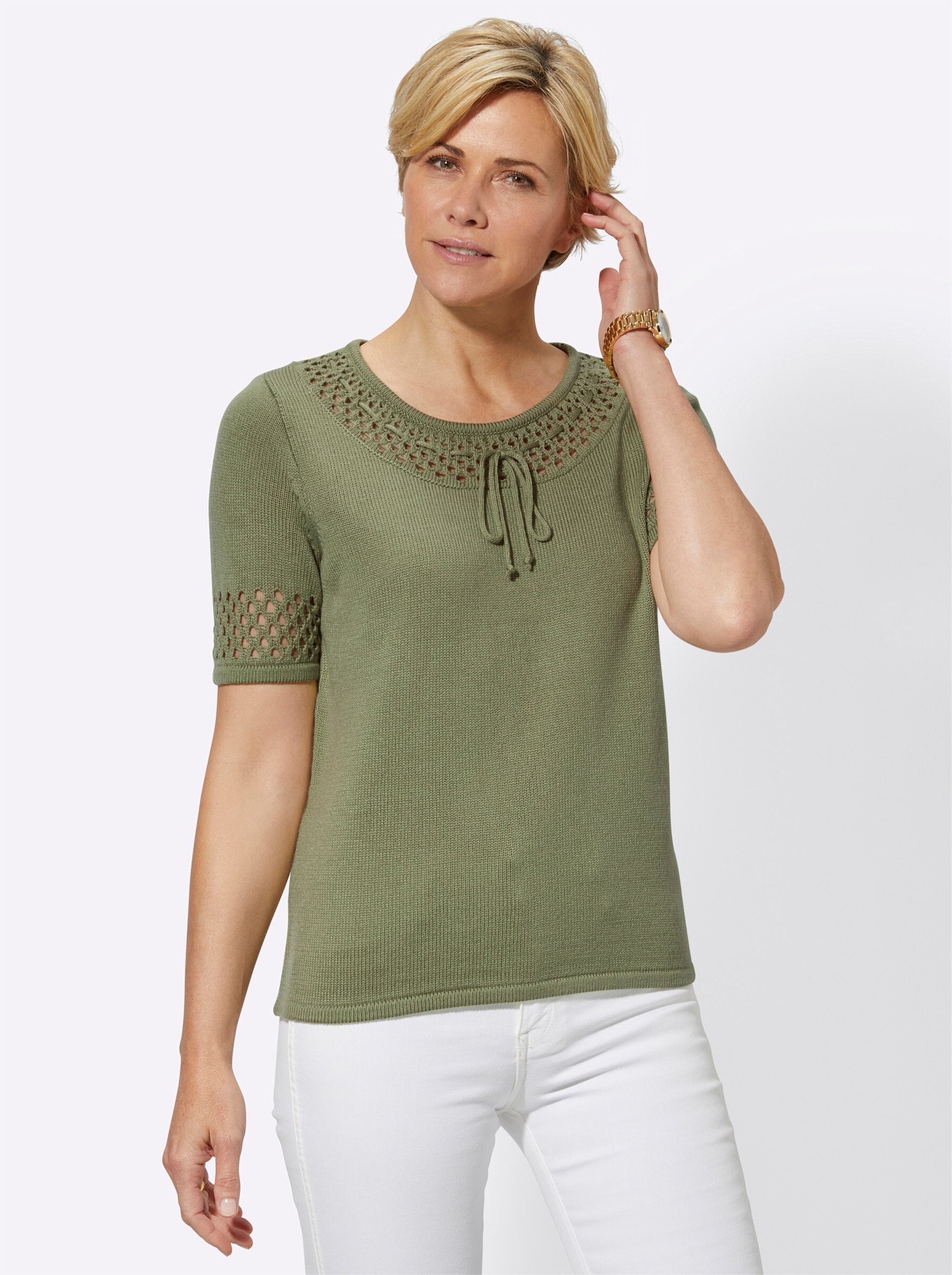 Strickpullover Rundhalspullover
