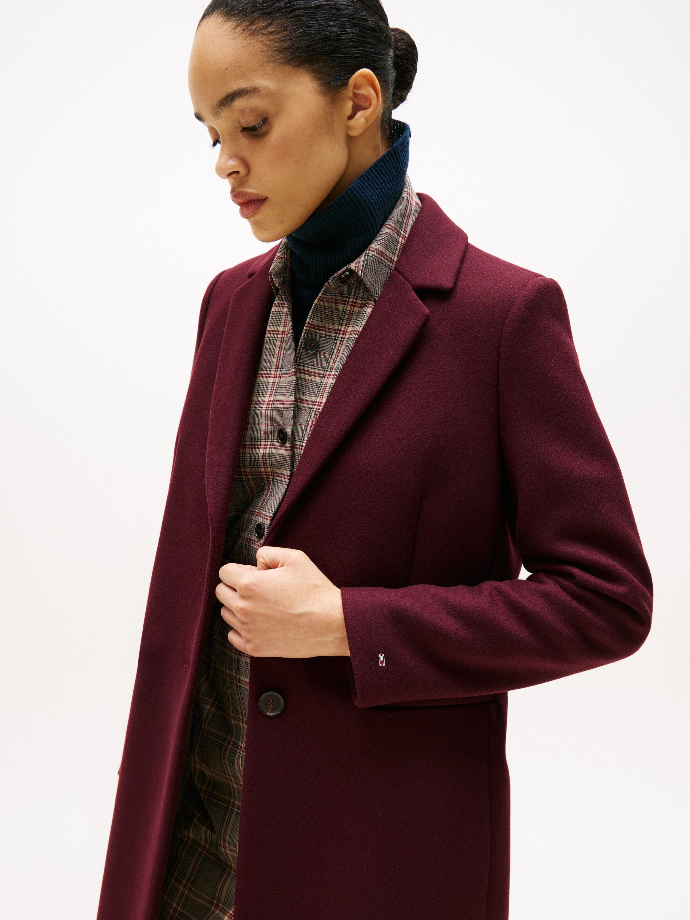 Tommy Hilfiger Langmantel CLASSIC SB WOOL REG COAT mit Wolle und Kaschmiran günstig online kaufen