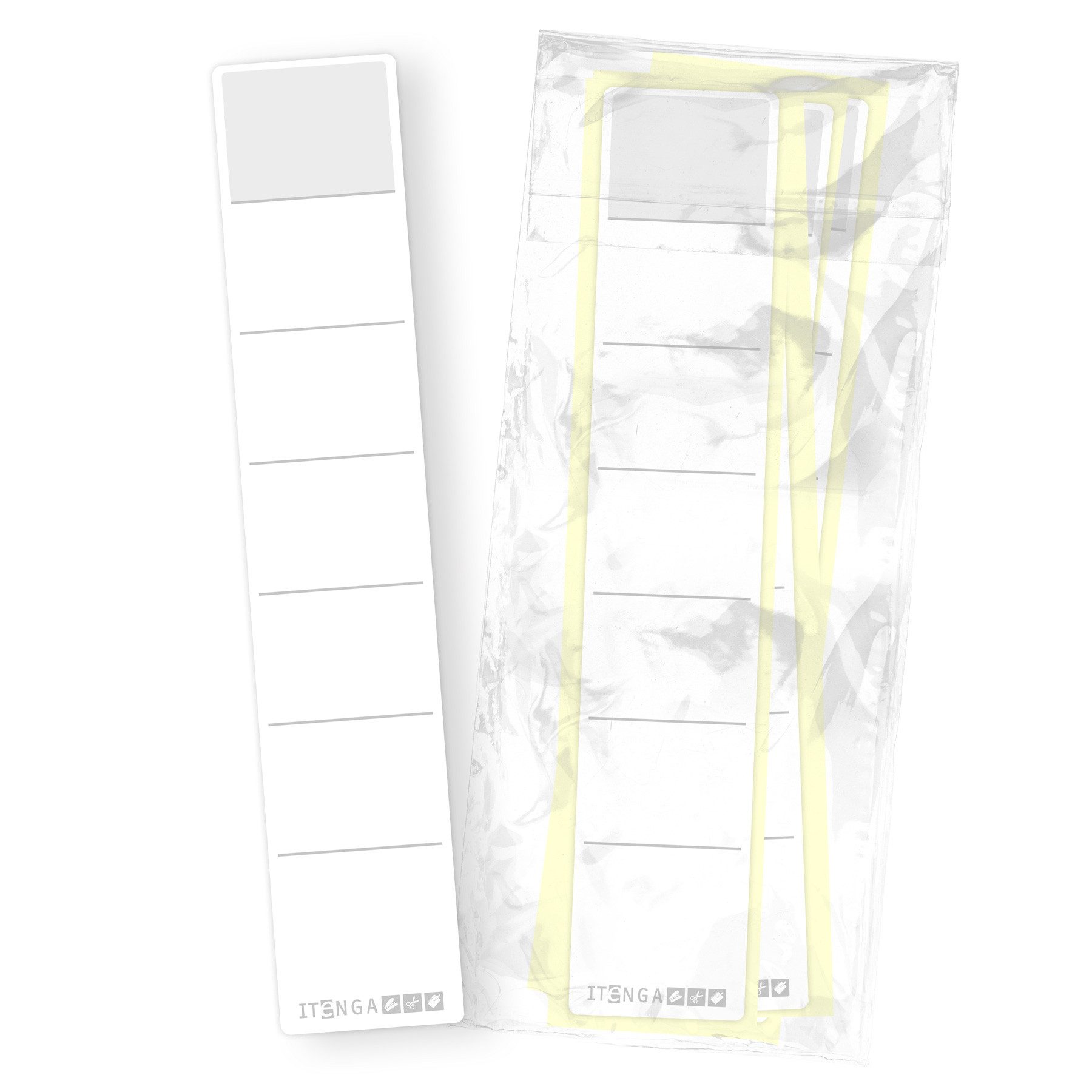 itenga Etiketten itenga 10x Ordneretikett Weiß Rückenetikett schmal zum Aufkleben 3,6 x