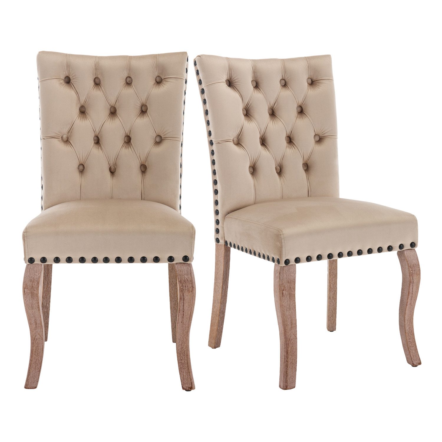 Flieks Esszimmerstuhl (Set, 2 St), 2er Set Polsterstühle Küchenstühle Samt günstig online kaufen