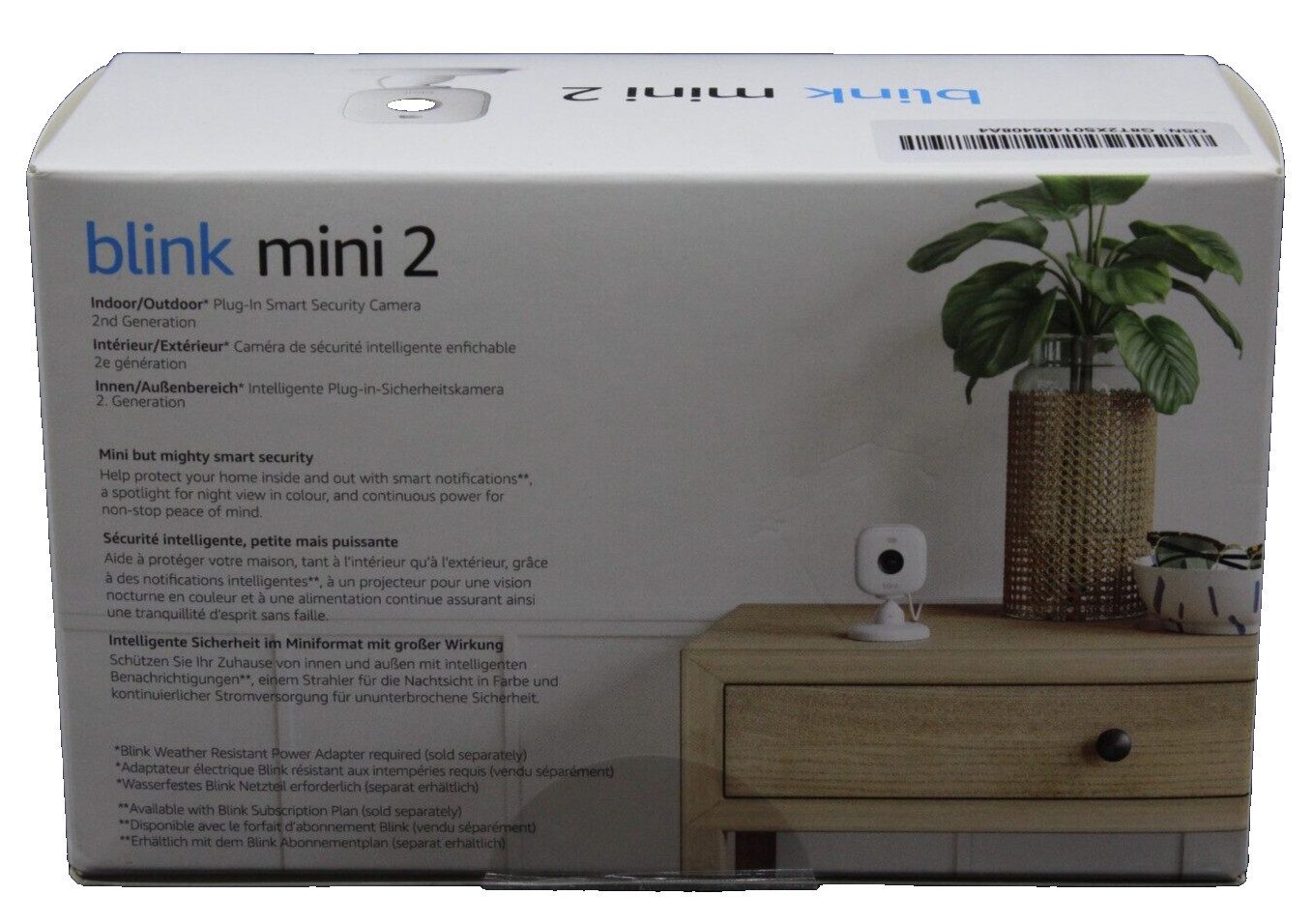 blink Überwachungskamera Mini 2 Sicherheitskamera smart (Innenbereich, Außenbereich (mit optionalem Netzteil für Außenbereiche), Set, Integriertes Spotlight, HD-Video, Zwei-Wege-Audio, Bewegungserfassung)