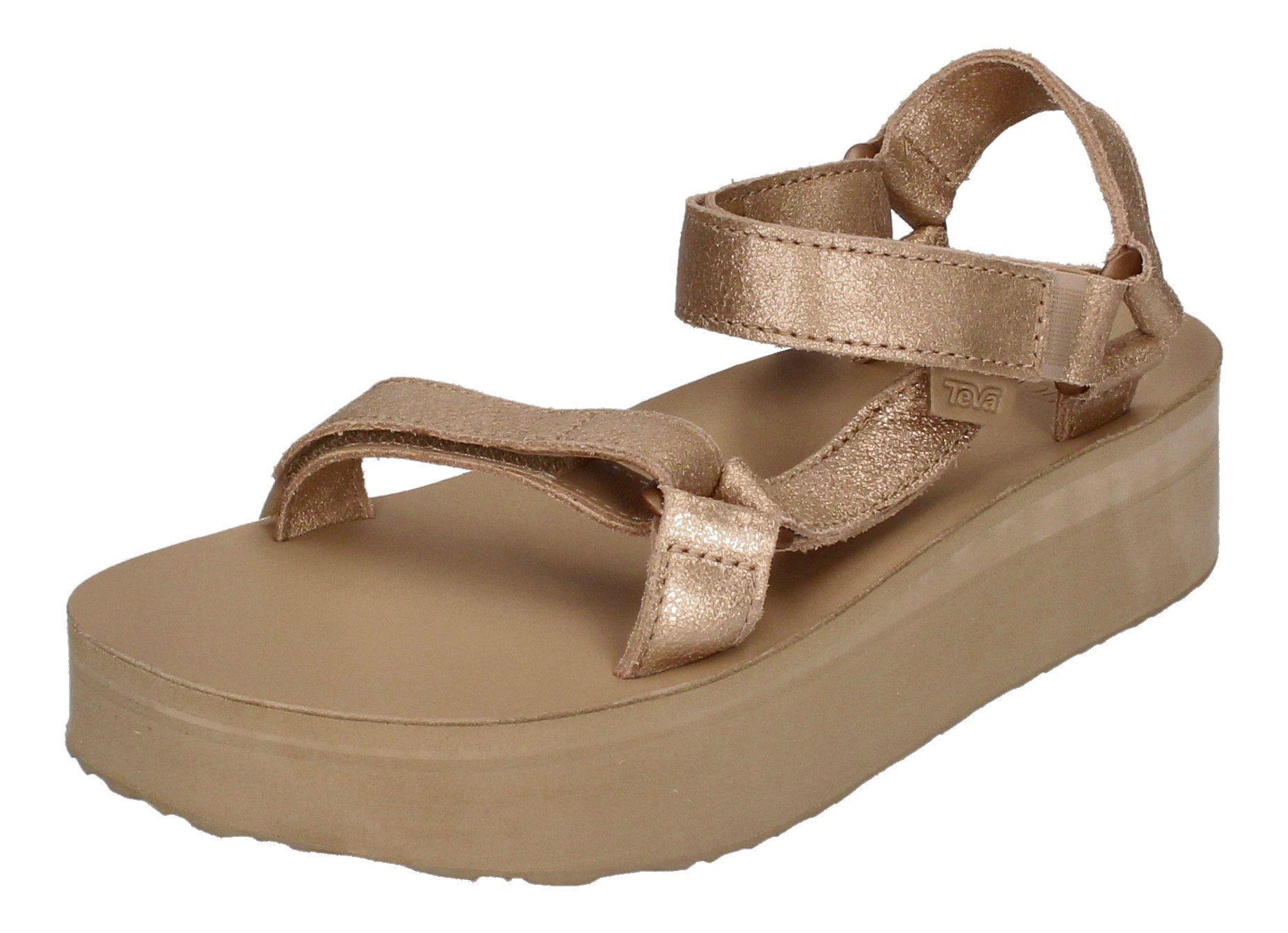 Teva FLATFORM UNIVERSAL LEATHER 1118943 Sandale Metallic Champagne