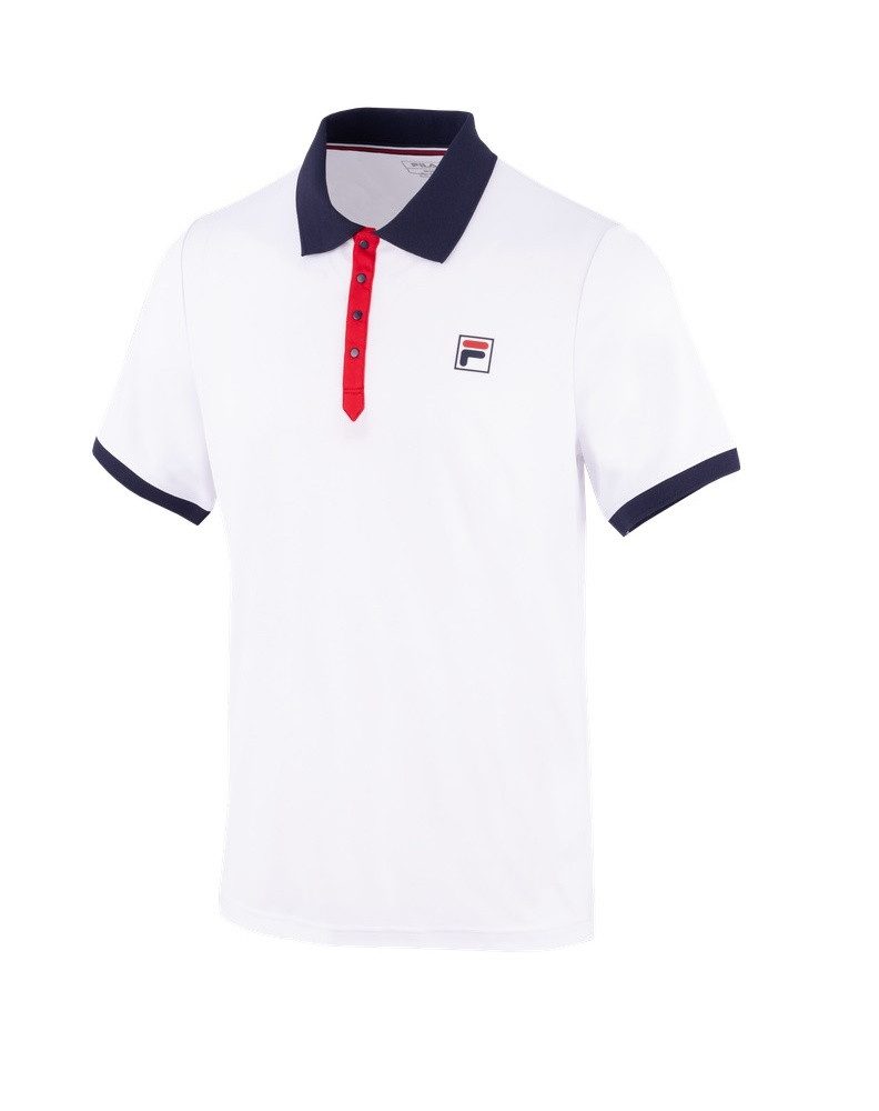 Poloshirt Dominic (100% rec. Polyester, klassisch Look) weiss/navy Herren