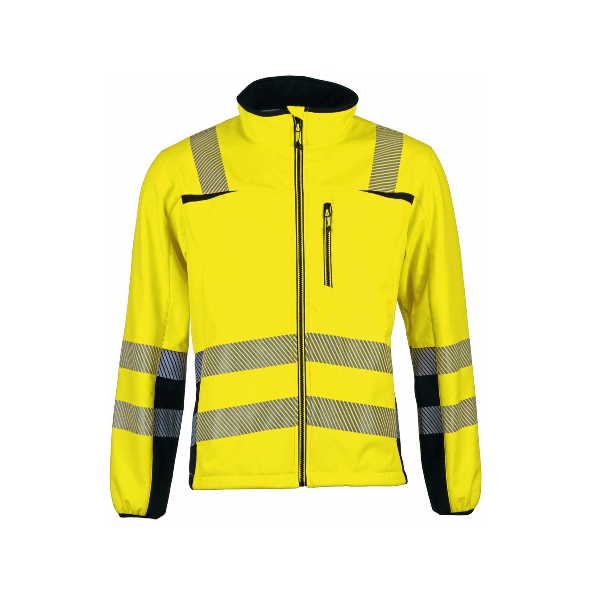 ASATEX Schutzjacke Warnschutz-Softshelljacke Prevent® Trendline Gr.L gelb/schwarz