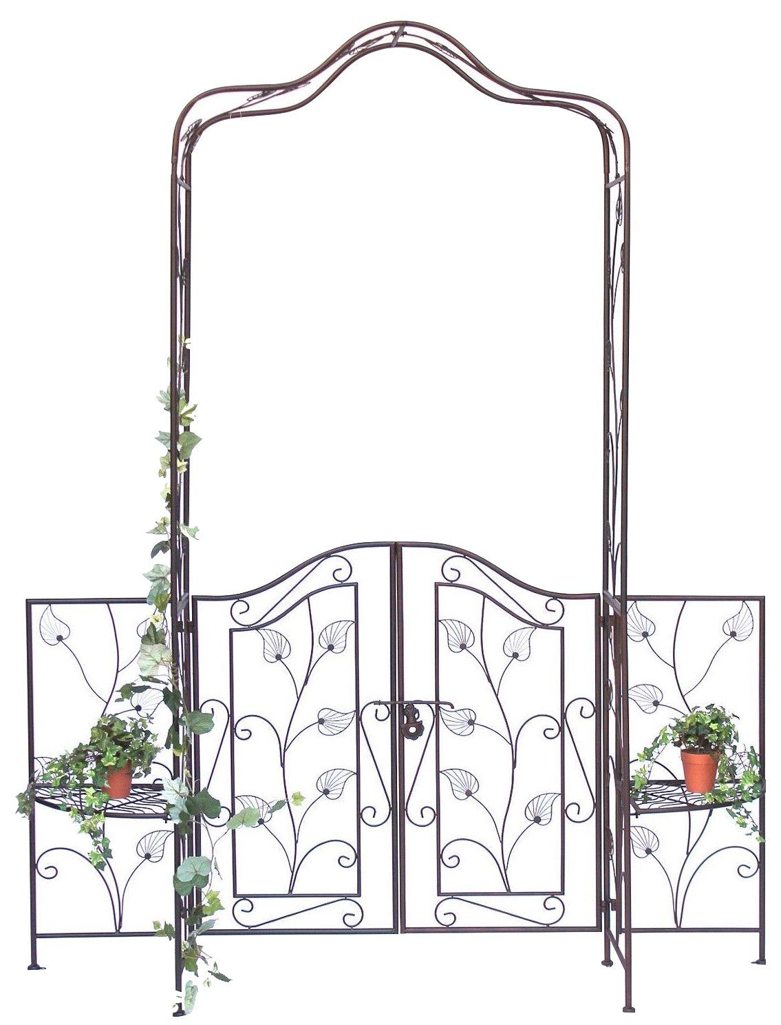 DanDiBo Rosenbogen mit Tor Tür aus Metall Gartentor 236 x186 cm Schmiedeeisen