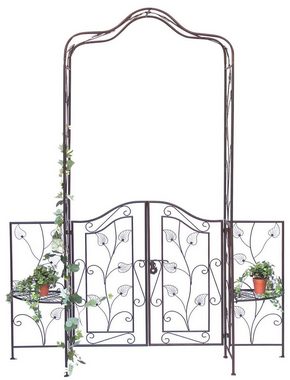 DanDiBo Rosenbogen Rosenbogen mit Tor Tür aus Metall Gartentor 236 x186 cm Schmiedeeisen