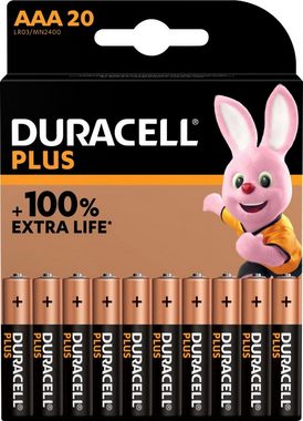 Duracell 20+ 20 Pack: 20x Mignon/AA/LR06 + 20x Micro/AAA/LR03 Batterie, LR03 (1,5 V, 40 St), 1,5V