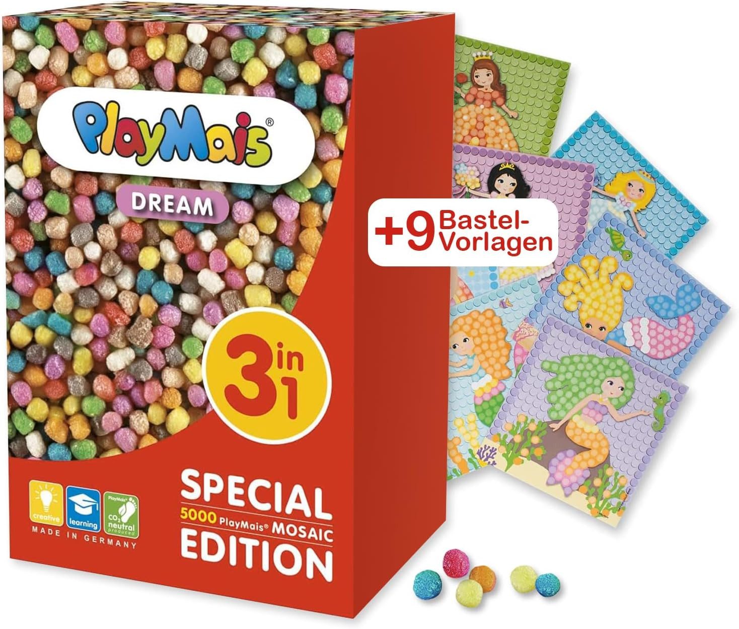PlayMais Kreativset Playmais Dream 3in1 Baselset + Vorlagen 2.300 Teile 5+ Motorik Kreativ