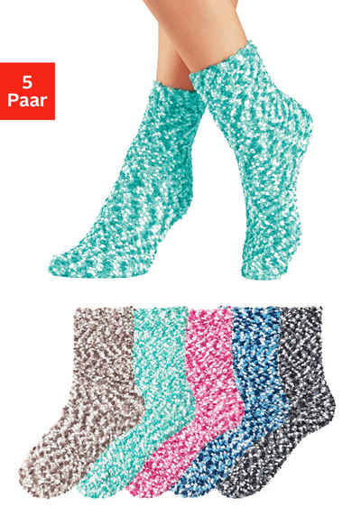 Lavana Мягкие носочки Bettsocken (Packung, 5-Paar) Multifarben mit weichem Noppengarn