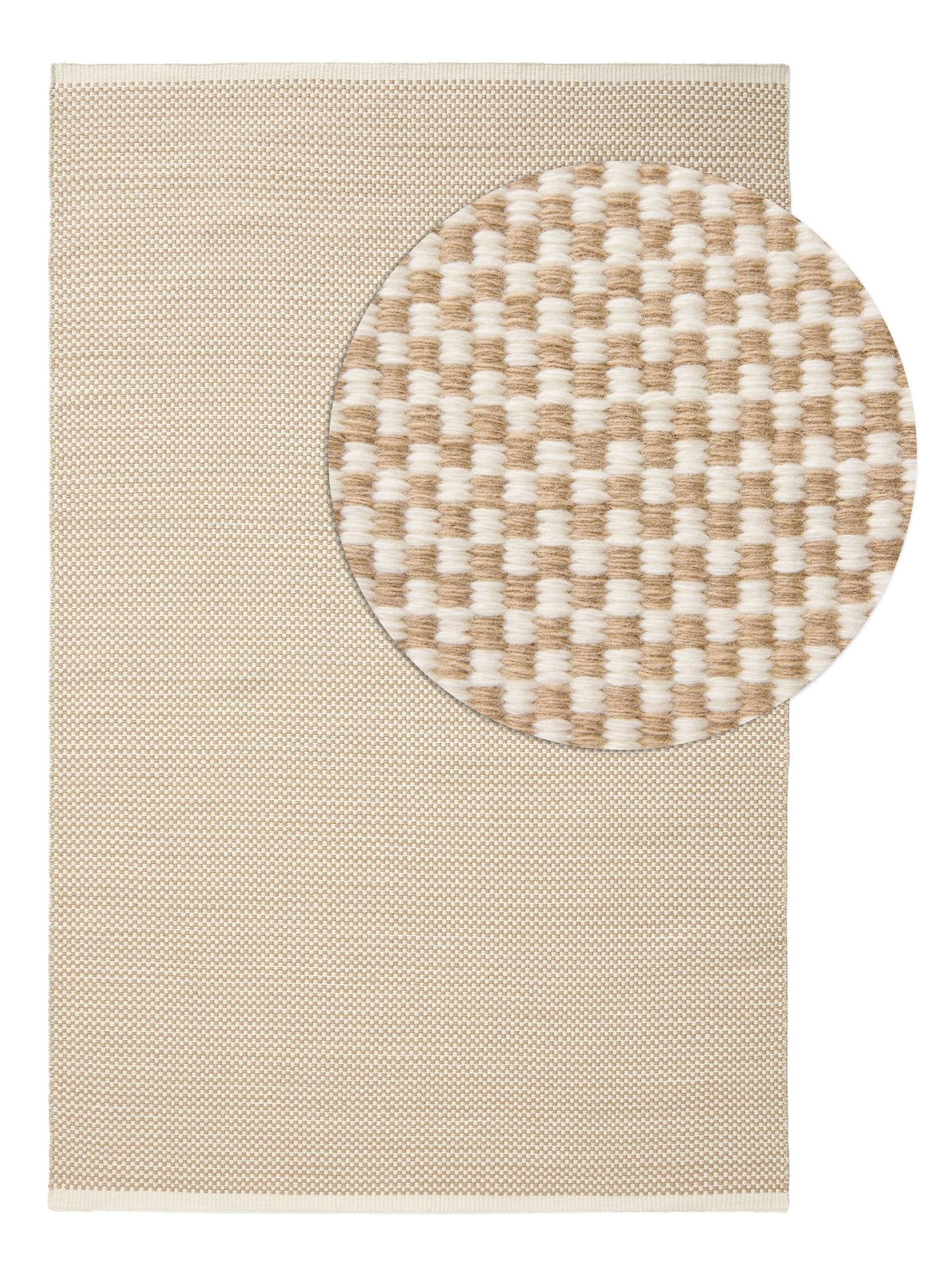 benuta Wollteppich Laura, rechteckig, Höhe: 5 mm, Kunstfaser, Berber, Ethno-Style, Wohnzimmer