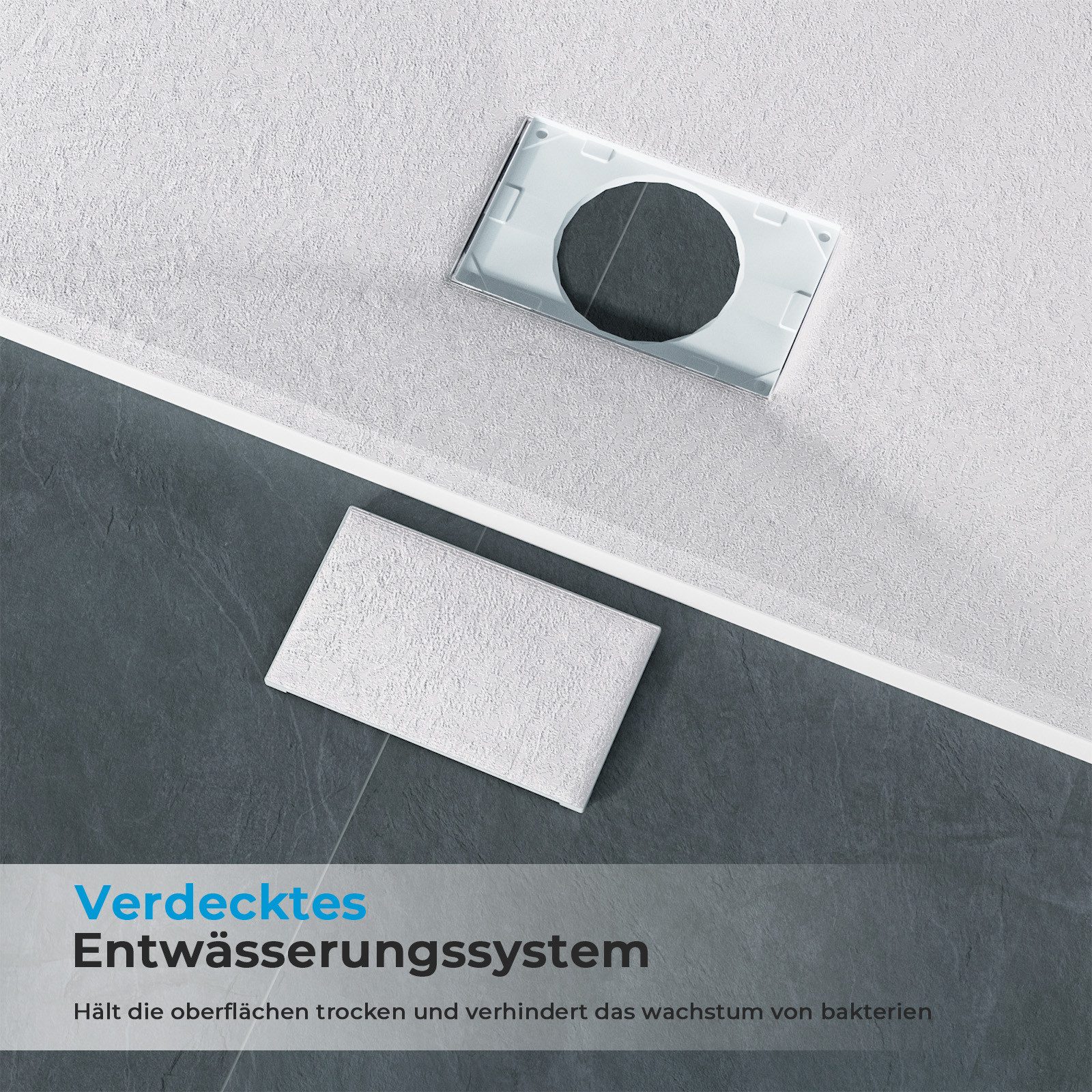 MEYKOERS Duschwanne SMC Duschtasse rutschhemmend,Eckduschwanne 80 × 80/90 × 90/120 × 90 cm, Rechteckig, Eckduschwanne 90×90, Quadratisch