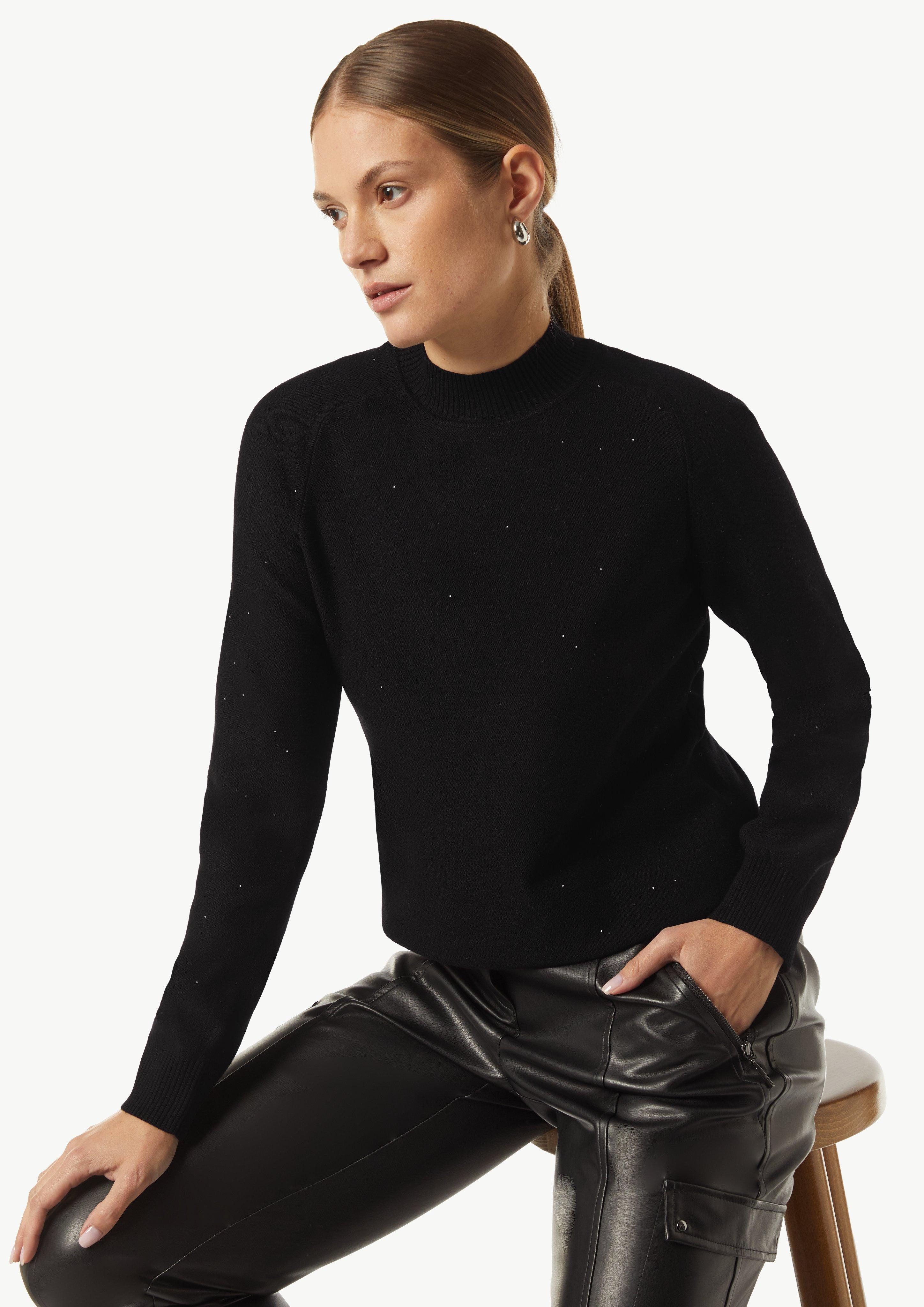 Comma Langarmshirt Turtleneck-Strickpullover mit Minipailletten günstig online kaufen