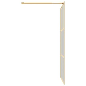 vidaXL Duschwanne Duschwand für Begehbare Dusche ESG Klarglas Golden 100x195cm