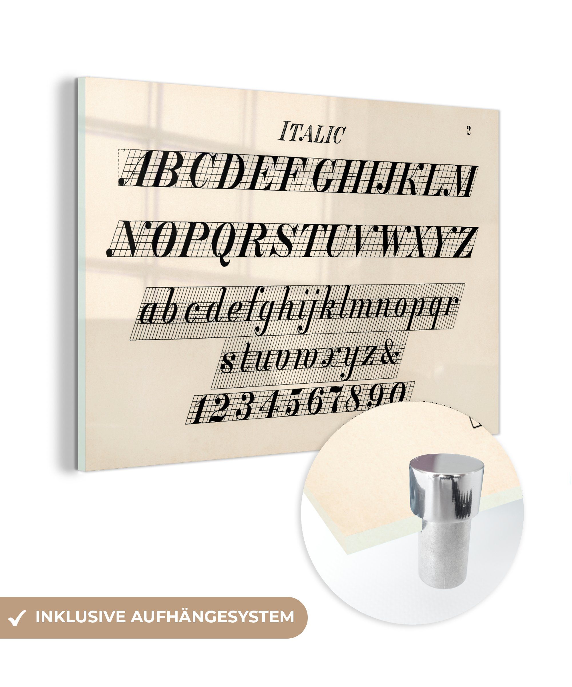 & Alphabet Acrylglasbilder Acrylglasbild - Gestaltung (1 St), Buchstabe, - Wohnzimmer MuchoWow Schlafzimmer