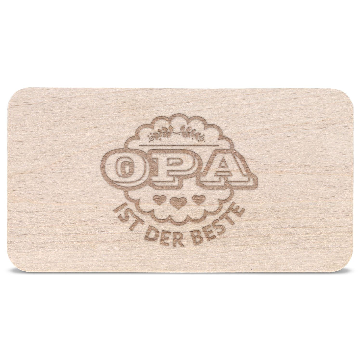 GRAVURZEILE Schneidebrett - "Opa ist der Beste" - Frühstücksbrettchen -, Buchenholz, Geschenk für Familie & Freunde