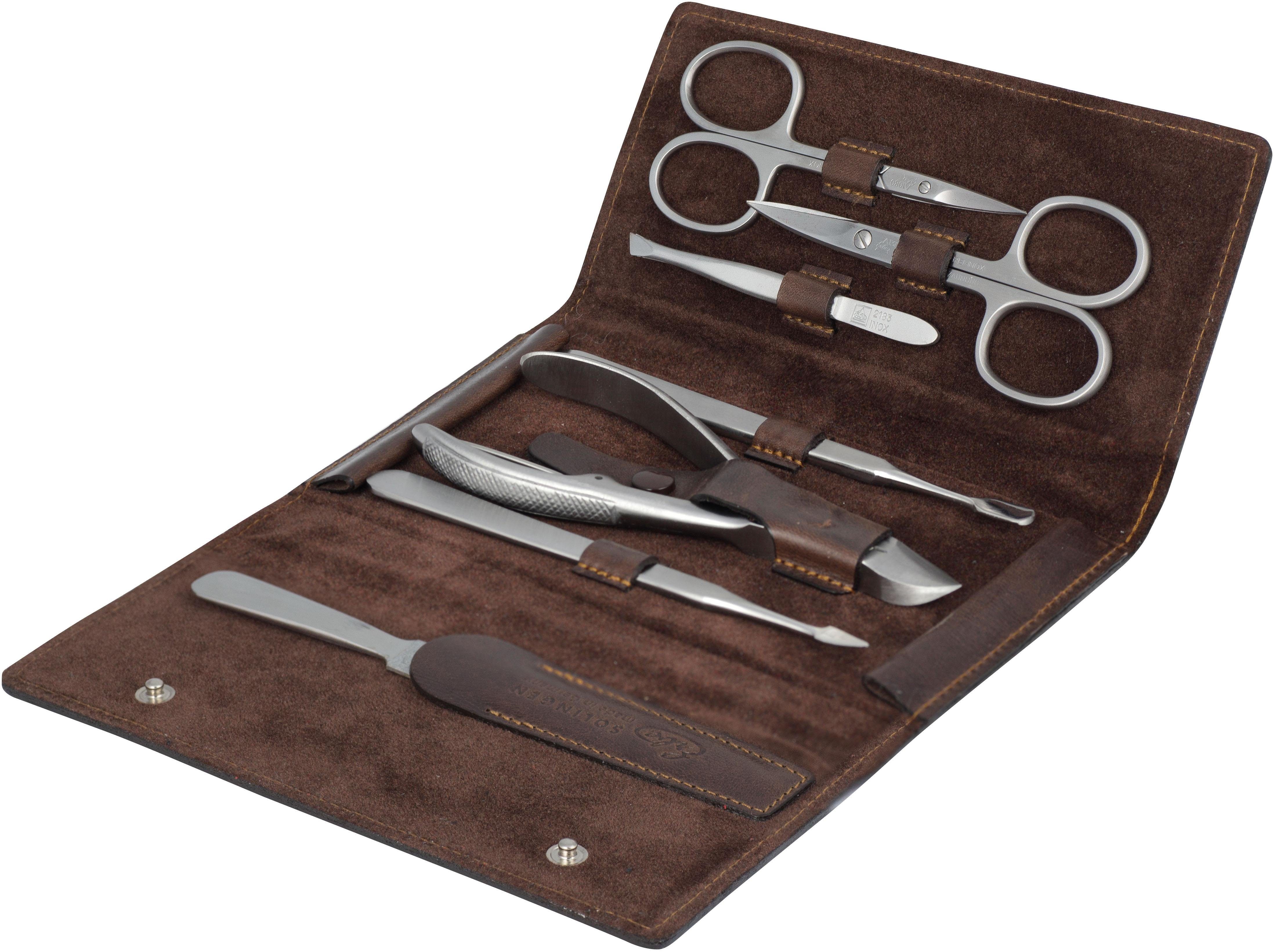 ERBE Maniküre-Etui Tuscany, 7 tlg., Antikleder-Etui mit Druckknopf, rostfre günstig online kaufen