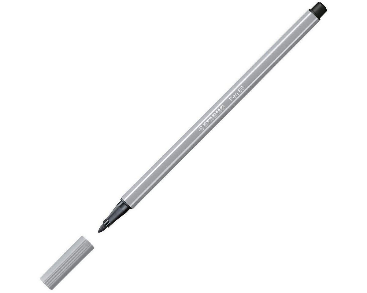 Thumbnail - STABILO Filzstift Premium-Filzstift - STABILO Pen 68 - Einzelstift - mittelgrau